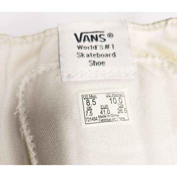 Vans SK8-Hi Core Classics True White Men's 8.5, Women's 10 Medium Canvas Sneaker - Picture 3 of 8